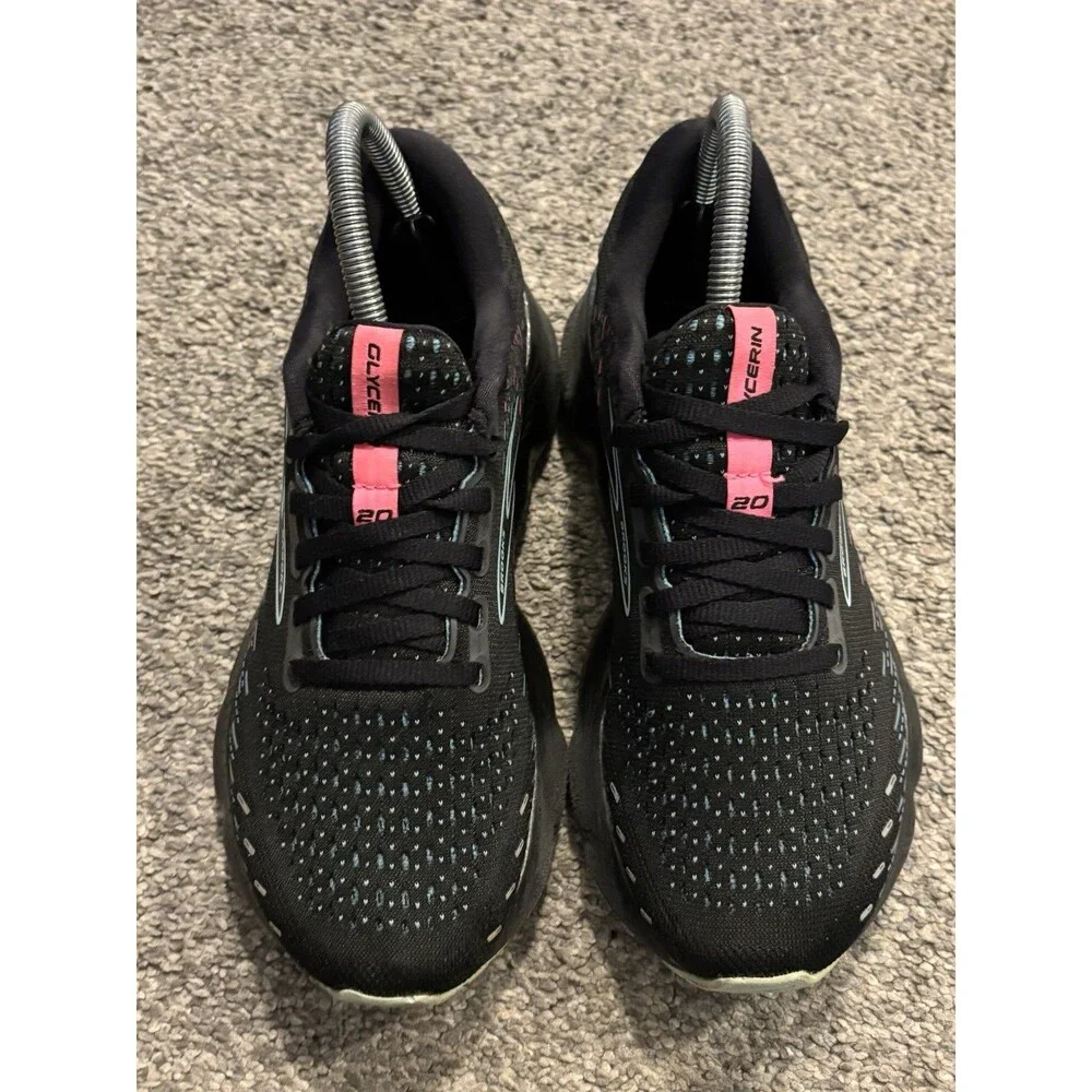 Brooks Glycerin 20 Women's Size 7 Black Pink Running Shoes (1203691B005)